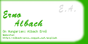 erno albach business card