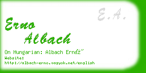 erno albach business card